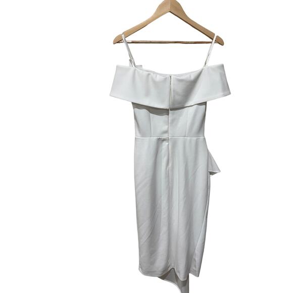 Aqua Crepe Side Slit Cocktail and Party Dress Size 4 - Picture 3 of 3